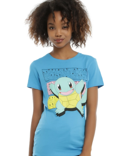 girl with squirtle shirt
